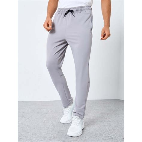 Buy Styli Men Grey Solid Slim Fit Trackpant Online