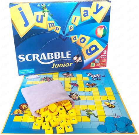 Scrabble Junior Game Word Game Deluxe Edition Letter Tiles Word Game ...