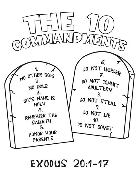 Ten Commandments Coloring Page – Children's Ministry Deals