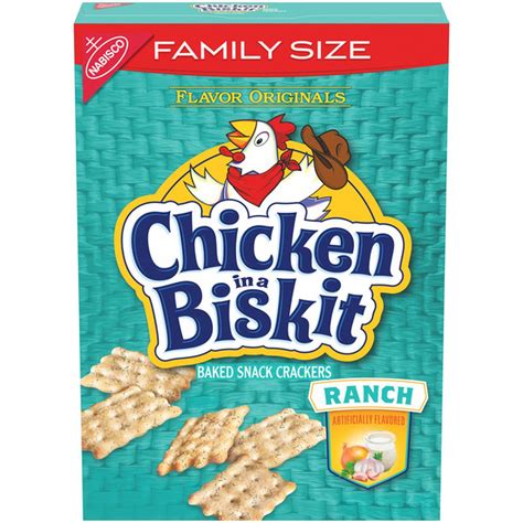 CHICKEN IN A BISKIT Ranch Baked Snack Crackers, Lunch Snacks, Family ...