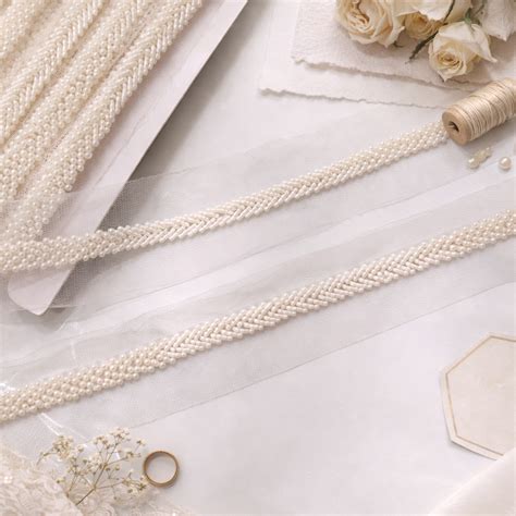 White Twinkling Beads Handcrafted Trim – Our Knots