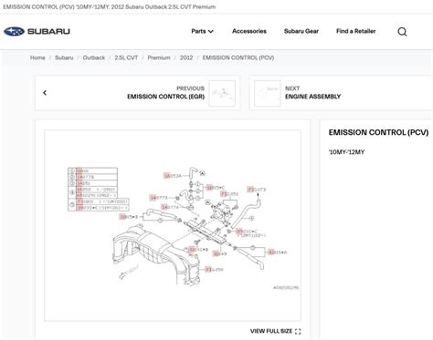 PCV Hose Assembly - Part number corresponding to diagram not shown ...
