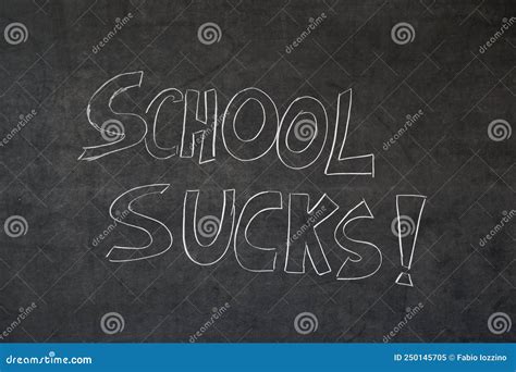 School Sucks, Written in Chalk on a Blackboard Stock Image - Image of funny, angry: 250145705