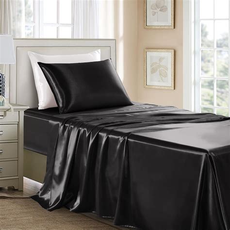 Amazon.com: GOLAL Satin Sheets Twin XL Size - 3 Pieces Luxury Silky ...