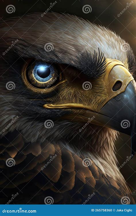 Eyes of the eagle stock illustration. Illustration of eagle - 265758360