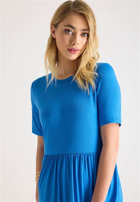 Womens Blue Tiered T-shirt Dress | Peacocks