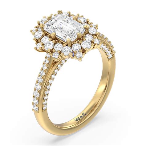 Something Blue Hydrangea Bloom Halo Engagement Ring – WithClarity India