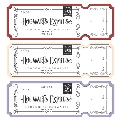 Harry Potter Train Ticket Printable | Harry potter printables, Harry ...