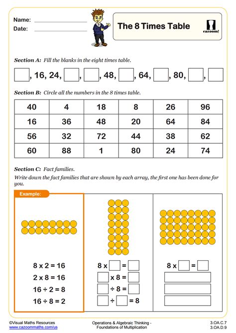 8 Times Table Worksheet 的图像结果
