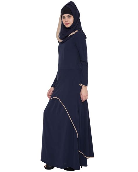 Designer Abaya with Double Layer-Navy Blue – My Store