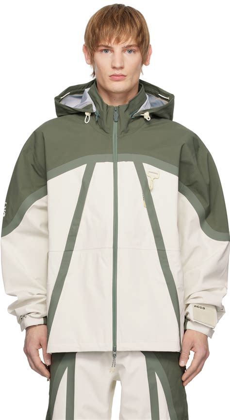 RCOS Green & White Taped Seam Shell Jacket RCOS