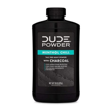 Dude Wipes, Body Powder Menthol Chill With Charcoal Bottle, 10 Oz ...