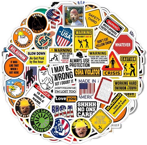 Amazon.com: 98pcs Funny Hard Hat Stickers for Adult Helmet,Cool ...