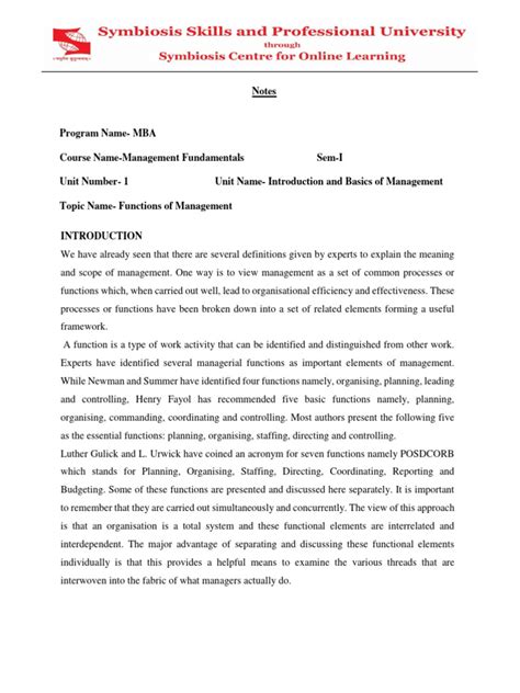 Image result for Functions of Management PDF