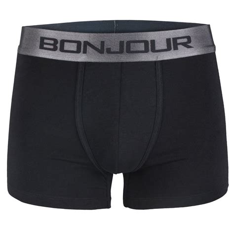 Men's Mid-Rise Premia Cotton Trunk With Elasticated Band - Black – BONJOUR