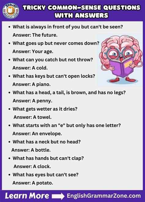 Image result for Common-Sense Questions with Answers