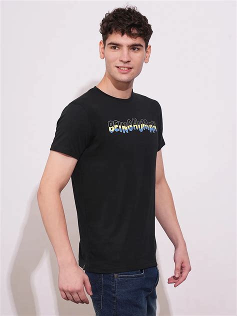 Being Human Mens-Top Crew Neck Black