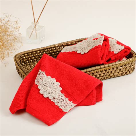 Belle Red Face Towel S/4 – Home4u