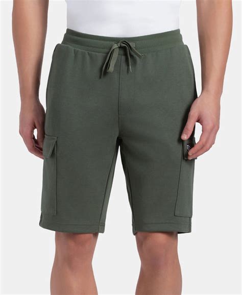 Buy Super Combed Cotton Rich Regular Fit Cargo Pocket Shorts - Thyme ...