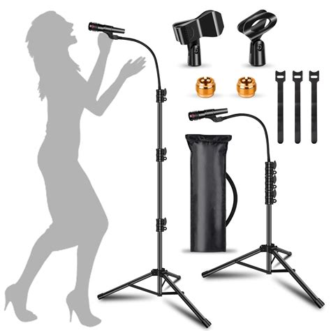 Mic Stand Boom Microphone Stands Floor Tripod Gooseneck Mike Stand ...