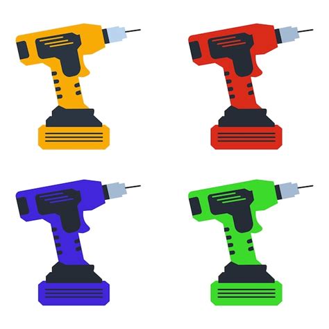 Ilustração vetorial colorida de ferramenta de broca | Vetor Premium