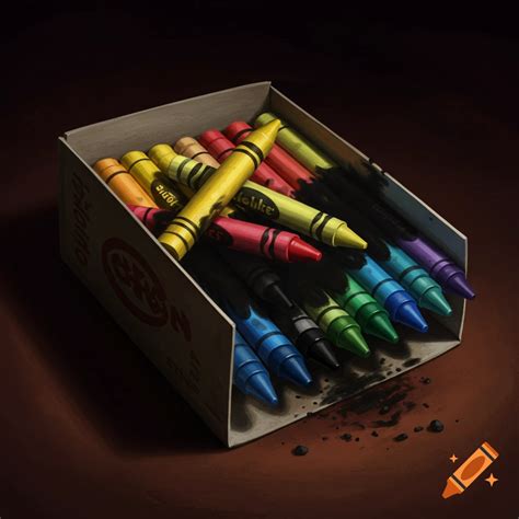 A yellow and green box of crayons, labeled "CrAIyon V5", standing ...