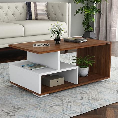 Wooden Street Engineered Wood Exotic Teak & Frosty White Finish Ainsley ...