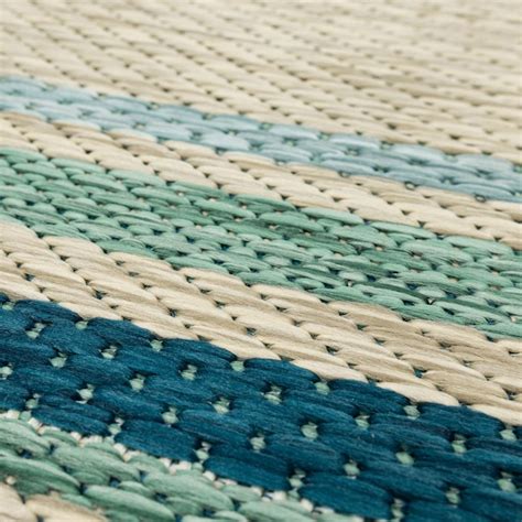 allen + roth with STAINMASTER Blue Green Border 5 X 7 (ft) Blue-green ...