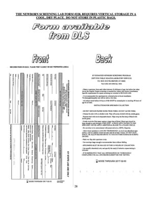 Fillable Online chfs ky 28 THE NEWBORN SCREENING LAB FORM #228 ...