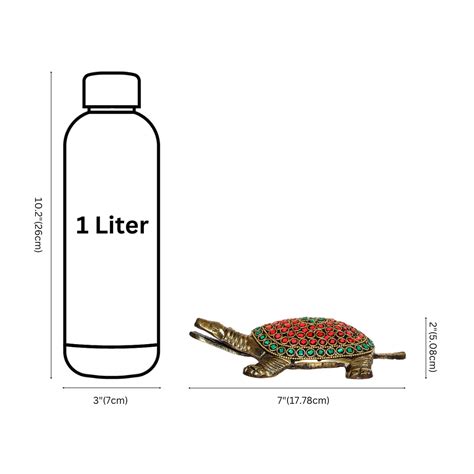 Handcrafted Brass Tortoise (Red Stones) Showpiece – Vastu Decor Item ...