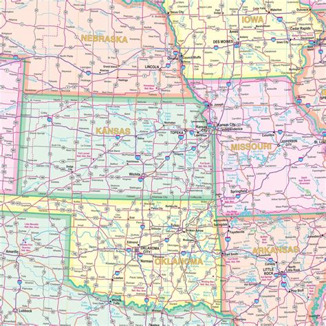 Us Military Road Map Laminated Flat Wall Map Edition