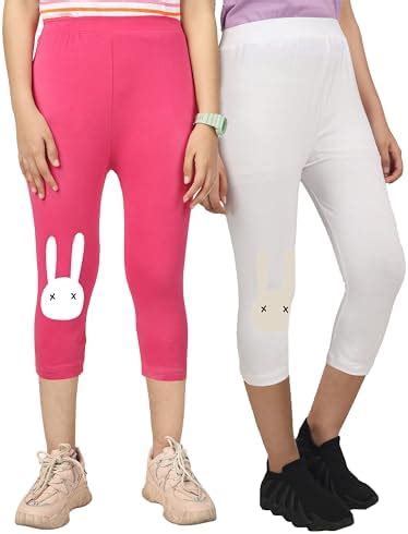 KYDA KIDS® Girls Cotton Printed Stretchable Capri Leggings (3/4 th Pant ...