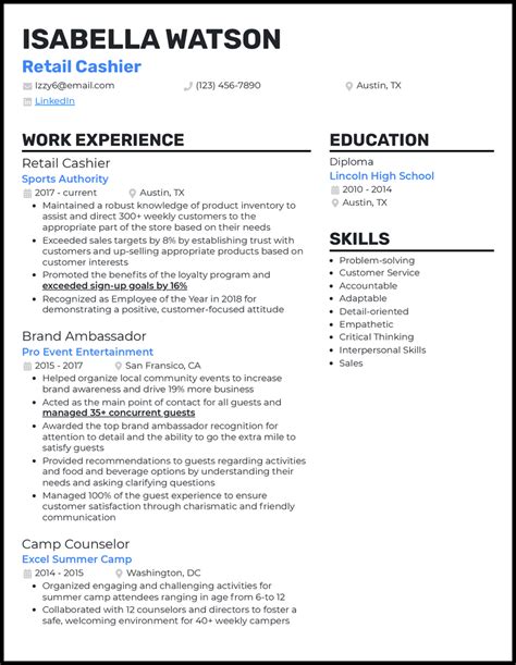 Retail Resume Examples 的图像结果