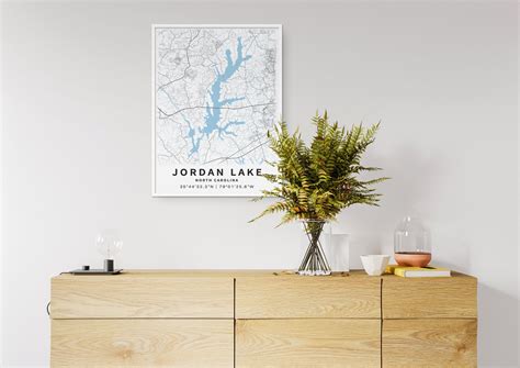 Printable Map of Jordan Lake North Carolina United States - Etsy