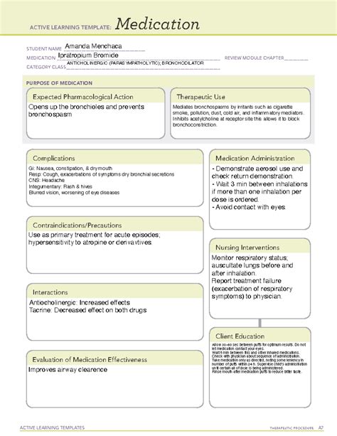 Epinephrine Ati Medication Template