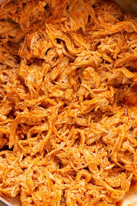 Pulled Buffalo Chicken (30-Minute Stovetop or Crockpot) | Lauren Fit Foodie