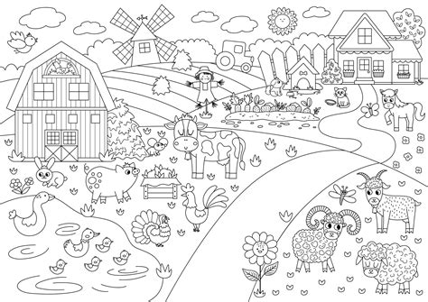 Farm Field Coloring Page Farm Field Printables