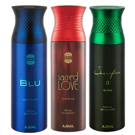 Ajmal Blu & Sacred Love & Sacrifice II Deodorant Spray - For Men ...