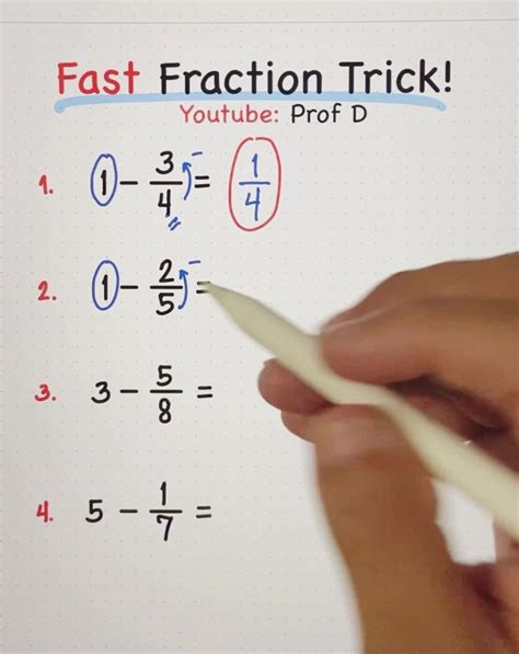 Fractions Math Tricks 的图像结果