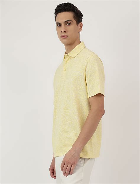 Buy Pure Cotton Leaf Print Polo Neck T-Shirt at Marks & Spencer