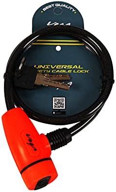 VEGA Stainless Steel Cable Key Lock Dull Black Red : Amazon.in: Sports ...