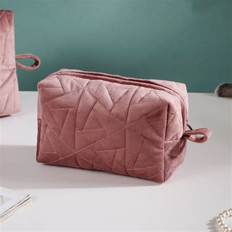 Velvet Cosmetic Bags Online - Velvet Makeup Bag Set of 3 | Nestasia