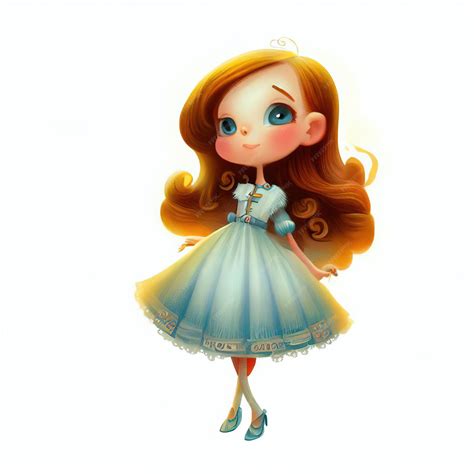 Un Dessin Animé D'une Fille Aux Longs Cheveux Bruns Et Aux Yeux Bleus ...