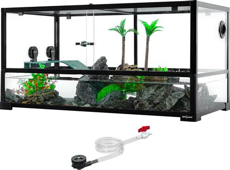 REPTIZOO 50 Gallon Large Turtle Tank Aquarium, 36"×18"×18" Tortoise ...