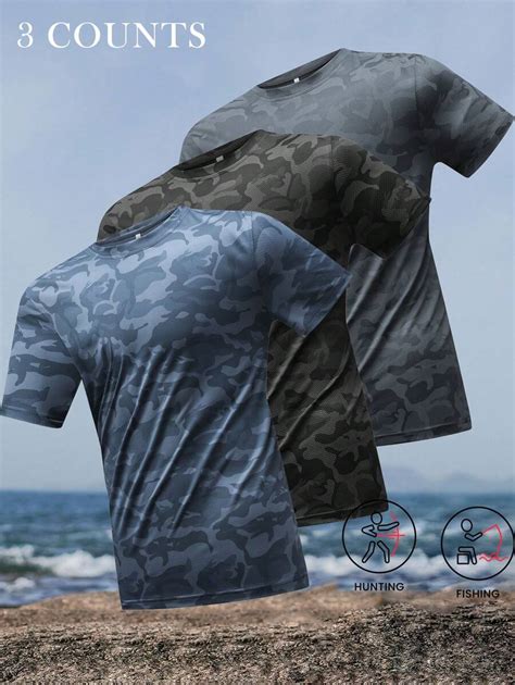3 Packs Men's Crew Neck Summer Short Sleeve T-Shirt, Ice Silk Quick Dry ...