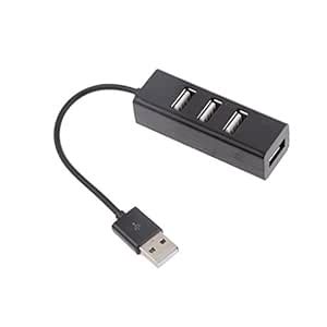USB2.0 Hub 4-Port 480Mbps Speed Compact Hub Adapter for PC Laptop Black ...