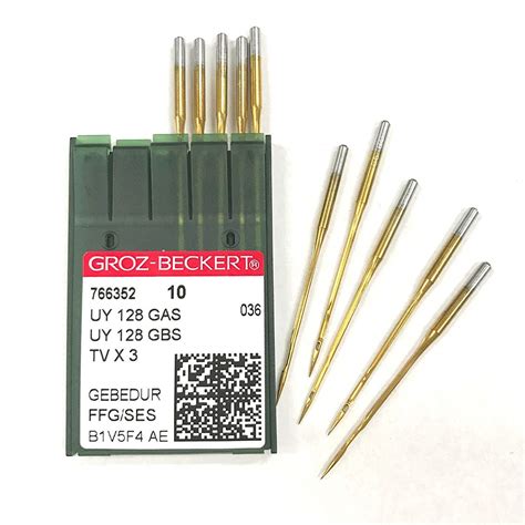 10 Pk. Groz-Beckert UYX128GAS TVX3 Titanium FFG/SES Ball Point Needles ...