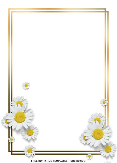 10+ Minimalist Daisy Flowers Birthday Invitation Templates