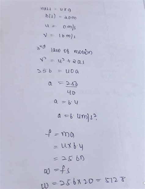 a object of mass 4 kg is dropped from a height 20m. it reaches the ...