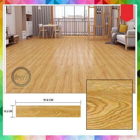 Jual LANTAI VINYL PARKET KAYU STIKER LANTAI UK 91,4 X 15,2CM TEBAL 2 MM ...